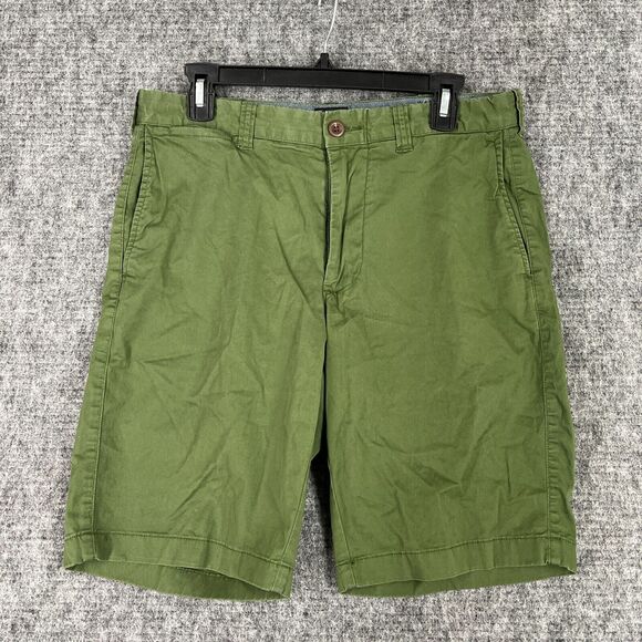 J.Crew Shorts‎ Mens 31 Green Pockets Zip Chino Relaxed Stretch 10.5" - Picture 1 of 6